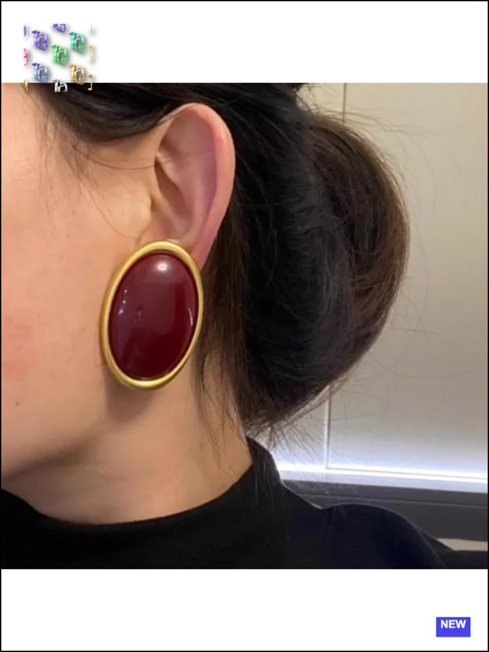 Chunky Oval Dangle Stud Earrings Geometric Vintage Bold Statement Jewelry